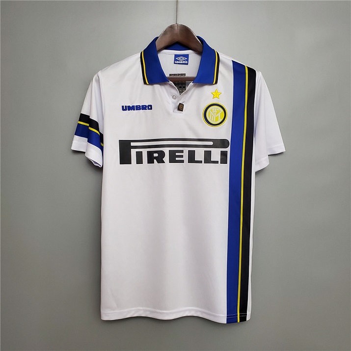 AAA Quality Inter milan 97/98 Away White Soccer Jersey